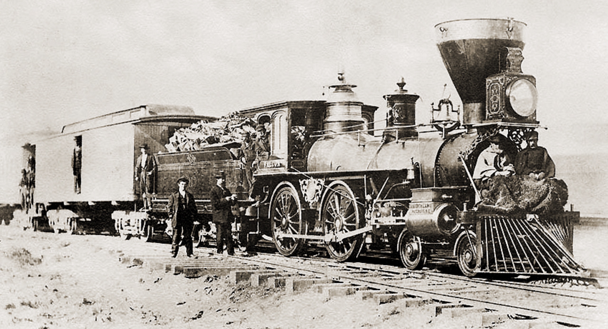 113 Falcon, a Danforth 4-4-0 locomotive, at Argenta, Nevada. 